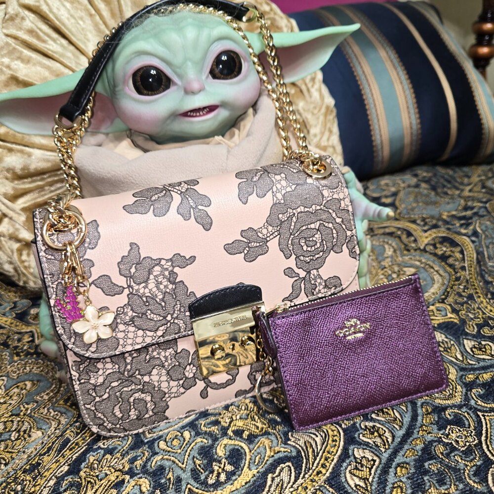 Michael Kors Leather Med. Lace Sloan Editor Leather Crossbody bag w/Coach Wallet
